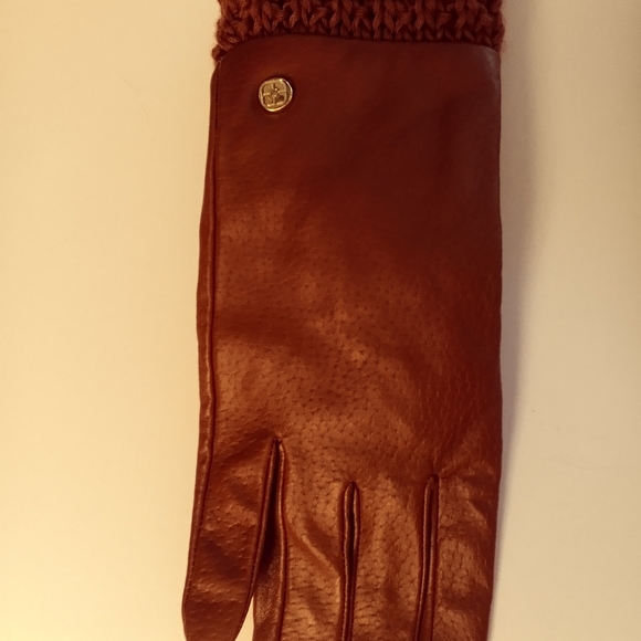 Iman Brown Genuine Leather Gloves - Picture 6 of 7